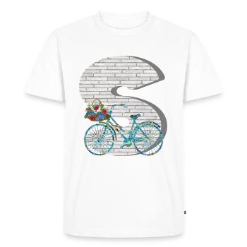vélo e 100 s - T-shirt Premium bio Homme - blanc - Devant - Nico (187cm)