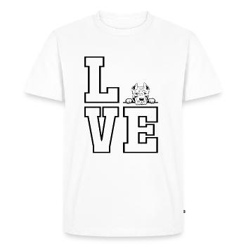 American Pit Bull Beautiful Portrait - Men's Premium Organic T-Shirt - white - Front - Nico (187cm)