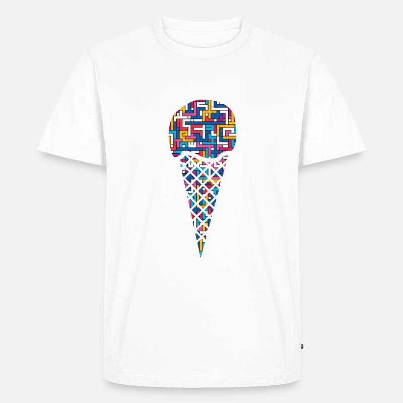 Eis Eiskugel Eiswaffel - Männer Premium Bio T-Shirt - Weiß