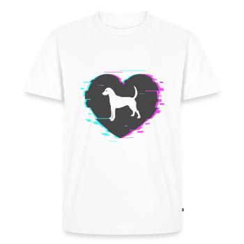 English Foxhound in the heart with retro look - Men's Premium Organic T-Shirt - white - Front - Nico (187cm)