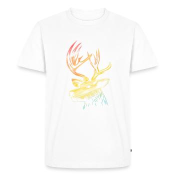 Deer Head Deer Head Rainbow Coloré - T-shirt Premium bio Homme - blanc - Devant - Nico (187cm)