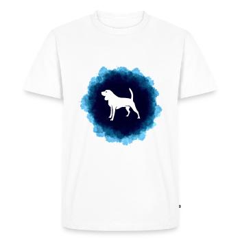 Beagle Beautiful Blue Aquarelle Design - T-shirt Premium bio Homme - blanc - Devant - Nico (187cm)