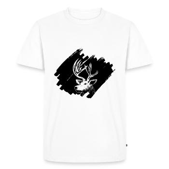 Tête de cerf - T-shirt Premium bio Homme - blanc - Devant - Nico (187cm)