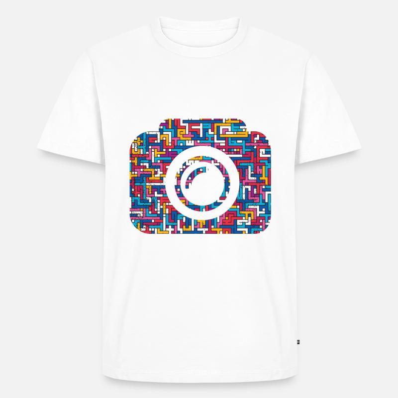 Objectif de caméra photo - T-shirt Premium bio Homme - blanc