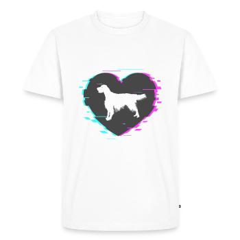 English Setter in the heart with retro look - Men's Premium Organic T-Shirt - white - Front - Nico (187cm)