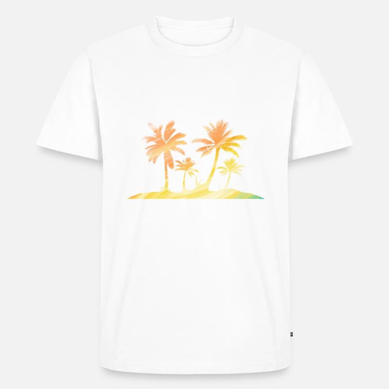 Einsame Insel Regenbogen Bunt - Männer Premium Bio T-Shirt - Weiß