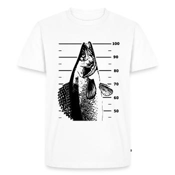 Dernier lancer mètre Zander Anglershirt - T-shirt Premium bio Homme - blanc - Devant - Nico (187cm)
