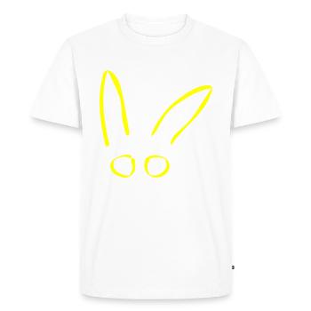 Rabbit Eyes Easter Gift Idea yellow - Men's Premium Organic T-Shirt - white - Front - Nico (187cm)