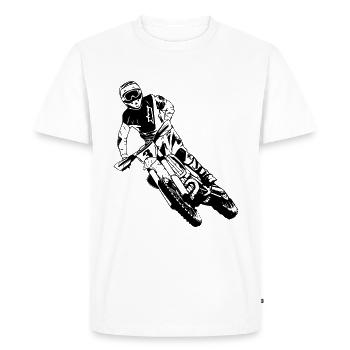 Supercross - Moto Cross - Motocross - T-shirt Premium bio Homme - blanc - Devant - Nico (187cm)