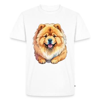 Chow Chow Aquarelles - T-shirt Premium bio Homme - blanc - Devant - Nico (187cm)