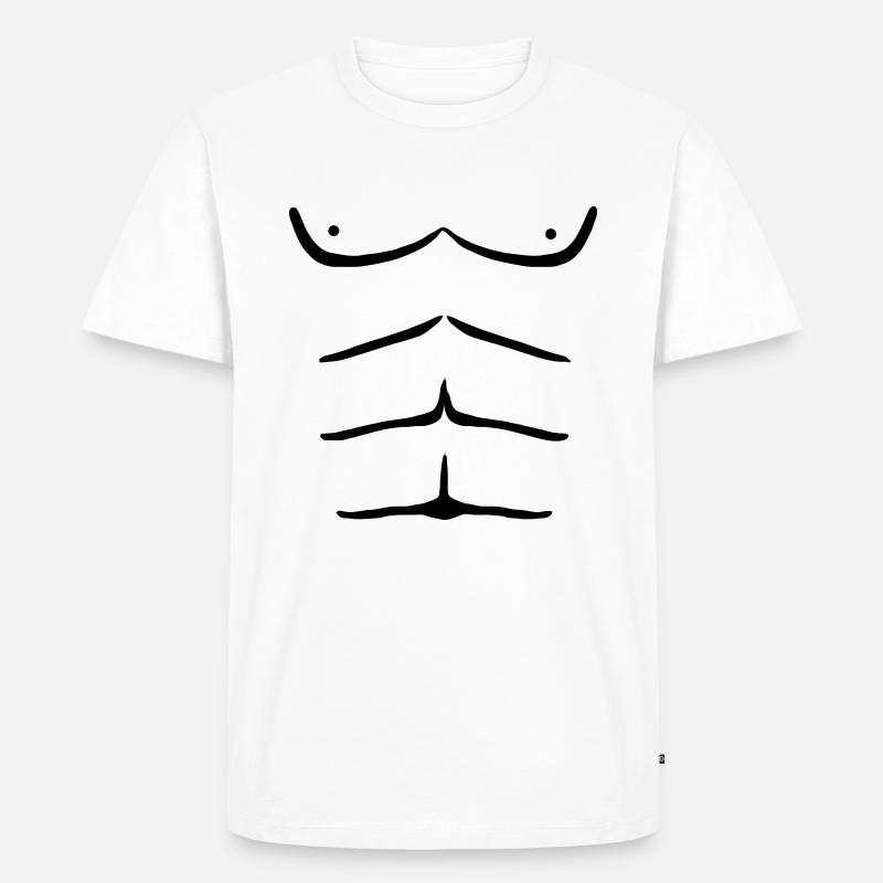 sixpack - Männer Premium Bio T-Shirt - Weiß