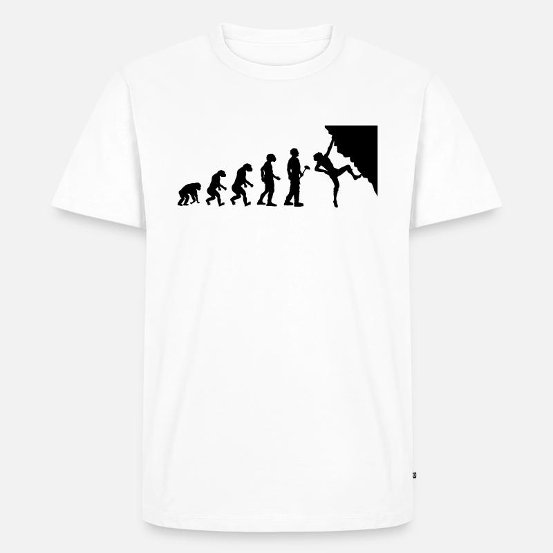 Evolutionstheorie Klettern - Männer Premium Bio T-Shirt - Weiß