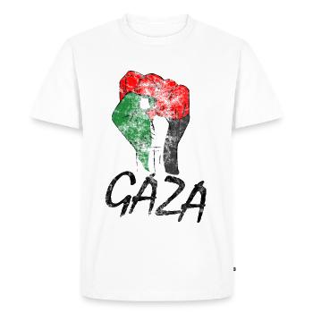 Libérez la Palestine Libérez la Liberté Palestine - T-shirt Premium bio Homme - blanc - Devant - Nico (187cm)