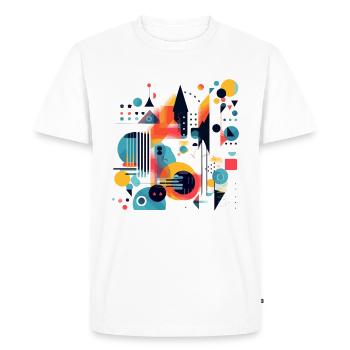 Design géométrique abstrait - T-shirt Premium bio Homme - blanc - Devant - Nico (187cm)