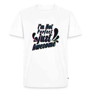 Je ne suis pas parfait tout simplement génial - T-shirt Premium bio Homme - blanc - Devant - Nico (187cm)