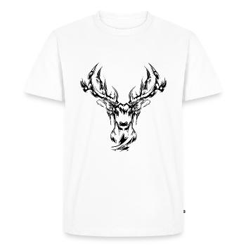 Deer head simple black - Men's Premium Organic T-Shirt - white - Front - Nico (187cm)