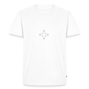 Humour et drôle rose des vents texte tête en l'air - T-shirt Premium bio Homme - blanc - Devant - Nico (187cm)
