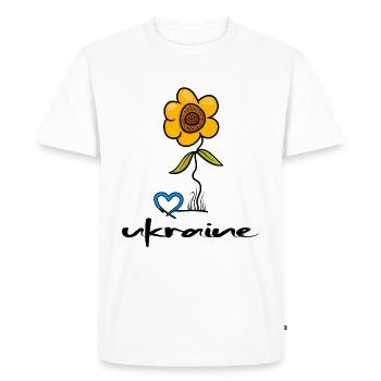 UKRAINE « Tournesol » slava ukraini donbass - T-shirt Premium bio Homme - blanc - Devant - Nico (187cm)