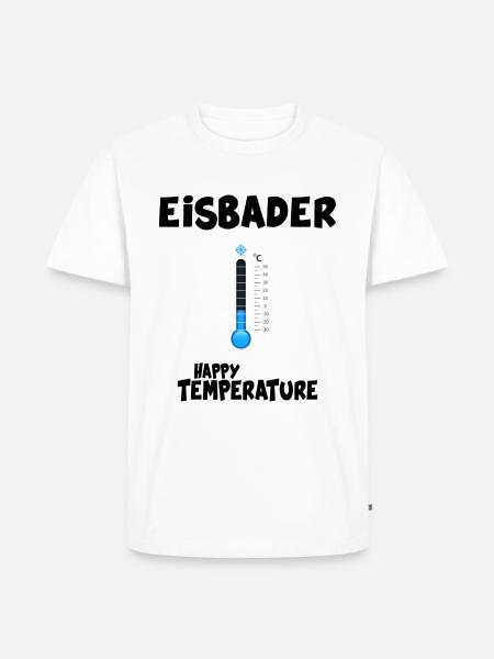 Eisbader Eisbadezeit "Happy Temperature" - Männer Premium Bio T-Shirt - Weiß
