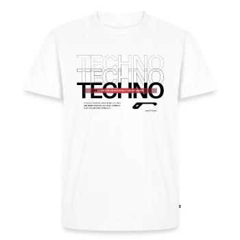 ECHOES OF TECHNO - T-shirt Premium bio Homme - blanc - Devant - Nico (187cm)