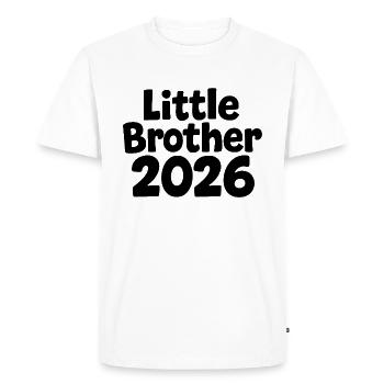 Petit Frère 2026 - T-shirt Premium bio Homme - blanc - Devant - Nico (187cm)