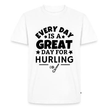 Every day is a great day for hurling - Men's Premium Organic T-Shirt - white - Front - Nico (187cm)