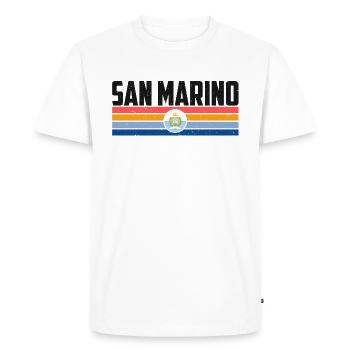 Graphique du drapeau de Saint-Marin - T-shirt Premium bio Homme - blanc - Devant - Nico (187cm)
