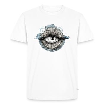 Tout voir 70s Eye Cloud Retro Vintage - T-shirt Premium bio Homme - blanc - Devant - Nico (187cm)