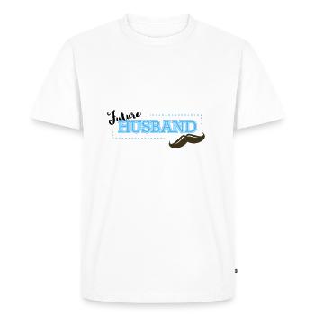 Mariage - Futur mari - Cadeau - T-shirt Premium bio Homme - blanc - Devant - Nico (187cm)