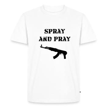 Pulvériser et prier AK-47 idée cadeau - T-shirt Premium bio Homme - blanc - Devant - Nico (187cm)