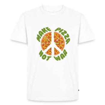 make pizza not war - T-shirt Premium bio Homme - blanc - Devant - Nico (187cm)