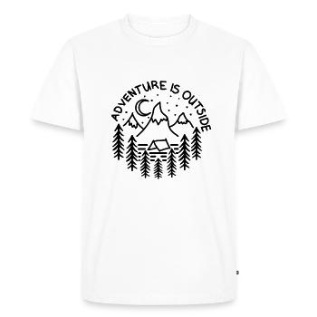L'aventure est à l'extérieur - T-shirt Premium bio Homme - blanc - Devant - Nico (187cm)