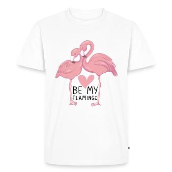 Motif de relation être mon flamant rose - T-shirt Premium bio Homme - blanc - Devant - Nico (187cm)