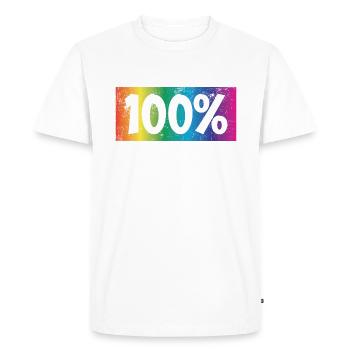 100 % - T-shirt Premium bio Homme - blanc - Devant - Nico (187cm)