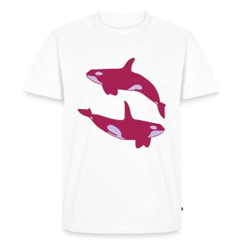 2 Schwertwale - Men's Premium Organic T-Shirt - white - Front - Nico (187cm)