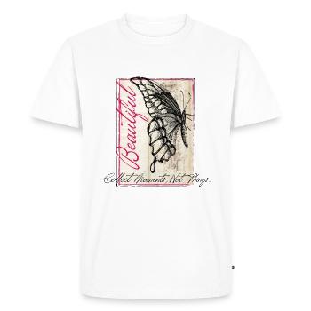 Butterfly Poetry Retro Vintage - Men's Premium Organic T-Shirt - white - Front - Nico (187cm)