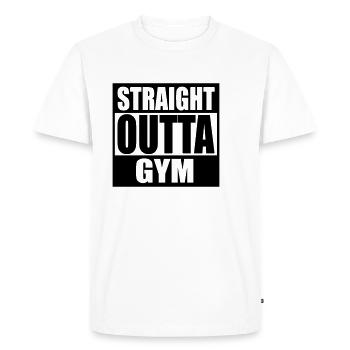 Straight Outta Gym Fitness Fit Fitness - Men's Premium Organic T-Shirt - white - Front - Nico (187cm)