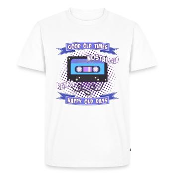 Cassette cassette rétro nostalgie baladeur musique - T-shirt Premium bio Homme - blanc - Devant - Nico (187cm)