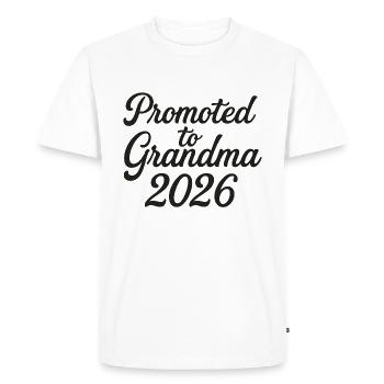 Promu au rang de grand-mère 2026 - T-shirt Premium bio Homme - blanc - Devant - Nico (187cm)