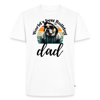 WORLD́S BEST BULLDOG DAD - Chien Chiens Bulldog - T-shirt Premium bio Homme - blanc - Devant - Nico (187cm)
