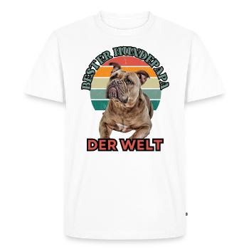 BEST DOG DAD Bulldog Dog Dogs Old English - Men's Premium Organic T-Shirt - white - Front - Nico (187cm)