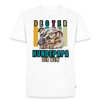 BEST DOG DAD Bulldog Dog Dogs Old English - Men's Premium Organic T-Shirt - white - Front - Nico (187cm)