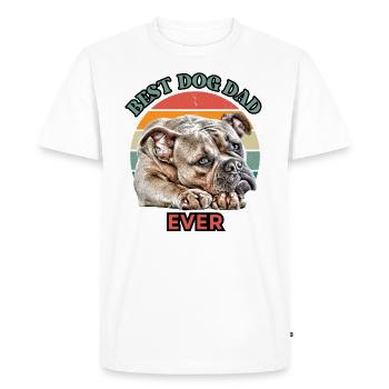 BEST DOG DAD Bulldog Dog Dogs Old English - Men's Premium Organic T-Shirt - white - Front - Nico (187cm)