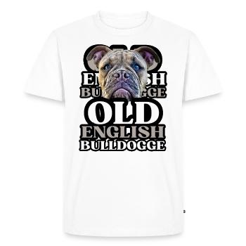 OLD ENGLISH BULLDOG Chien Chiens Bouledogue - T-shirt Premium bio Homme - blanc - Devant - Nico (187cm)