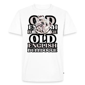 OLD ENGLISH BULLDOG Chien Chiens Bouledogue - T-shirt Premium bio Homme - blanc - Devant - Nico (187cm)