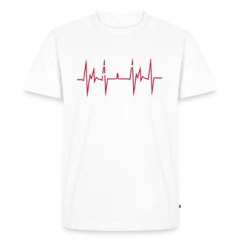avions Heartbeat - T-shirt Premium bio Homme - blanc - Devant - Nico (187cm)