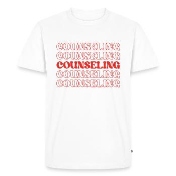 Counseling Thérapie d’orientation Psychothérapie - T-shirt Premium bio Homme - blanc - Devant - Nico (187cm)
