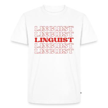 Linguiste Expert en langues Spécialiste des langues - T-shirt Premium bio Homme - blanc - Devant - Nico (187cm)