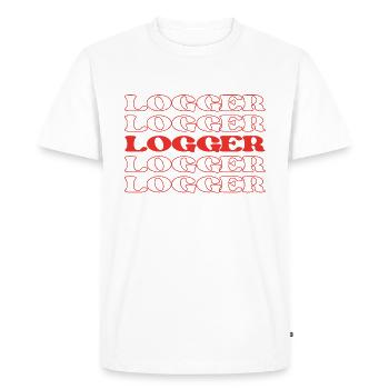 Logger Woodcutter Woodworker Lumberjack Timber - Men's Premium Organic T-Shirt - white - Front - Nico (187cm)