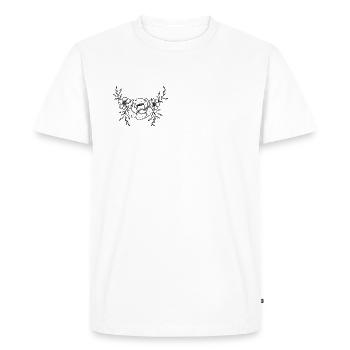 Semicircle peonies - Men's Premium Organic T-Shirt - white - Front - Nico (187cm)